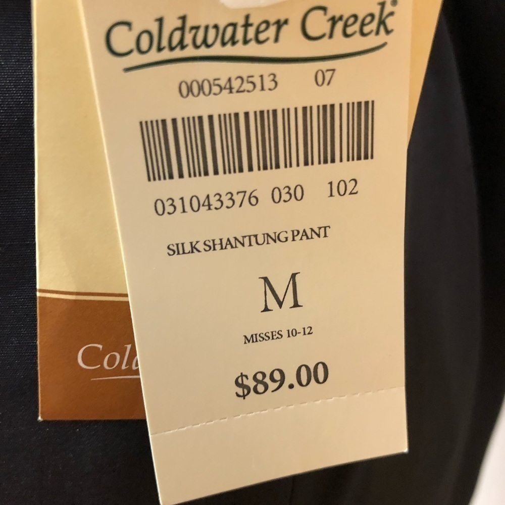 COLDWATER CREEK BLACK SILK HIGH WAIST PANTS - Picture 6 of 6